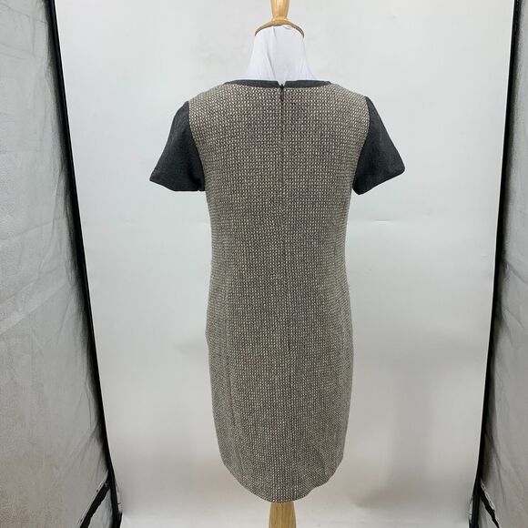 Talbots Shift Dress Womens 4 Gray Metallic Tweed Wool Blend Short Sleeve Lined - Picture 5 of 12